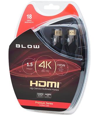 BLOW Kabel HDMI-HDMI 1,5m PREMIUM, black, gold 4K