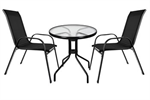 "ROZBALENO" Balkonový set stůl + 2 židle černý Gardlov 20707