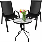 Balkónový set stôl + 2 stoličky čierny Gardlov 23461
