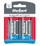 Batéria D (R20) alkalická REBEL Alkaline Power 2ks/blister BAT0064B