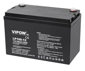 Baterie olověná 12V / 100Ah VIPOW BAT0225 gelový akumulátor