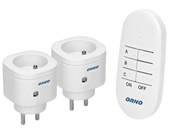 Bezdrátová zásuvka ORNO OR-GB-439 s dálkovým ovládáním, 2+1, bílá