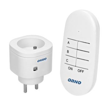 Bezdrátová zásuvka s dálkovým ovládáním ORNO OR-GB-440, 1+1, bílá