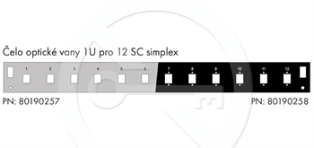 Čelo optické vany Solarix 1U pro 12 SC simplex/LC