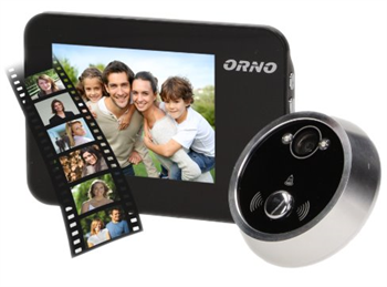 Digitální dveřní kukátko s kamerou ORNO OR-WIZ-1102 3,2" LCD, černé