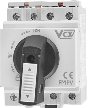 FVE 4P 32A 1200V DC vypínač otočný VCX, na DIN lištu