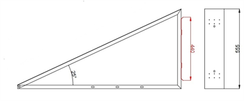 FVE SAP25H konstrukce na rovnou střechu 25st. pro FV panel š.113mm , horizontáln