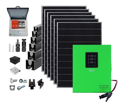 FVE sestava 100-dílná pro ohřev TUV, 2730W, 6x panel, MPPT GreenBoost, montážní