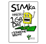 GSM Karta SIM Kaktus 100, nabitá 1GB dát