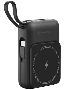 Indukční nabíječka powerbanka 10000mAh KRUGER & MATZ KM0913-B, s podporou MagSaf