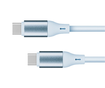 Kabel USB 100W silikonový Kruger&Matz KM1269-1BL USB - USB-C, 1m, sv. modrá