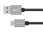 Kábel USB Kruger&Matz KM1263 USB/USB-C 10Gbps 1m čierny