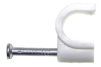 Kabelová příchytka, úchyt kabelu 7 mm KN-7 bílá, 1