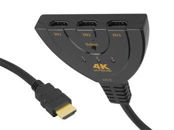 LTC HDMI Slučovač 3 zásuvky / 1 Zástrčka, FullHD, Trojúhelník