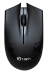 Myš C-TECH WLM-08, čierna, bezdrôtová, 1200DPI, 3 tlačidlá, USB nano receiver