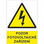 Nálepka "Pozor fotovoltaické zařízení" A8