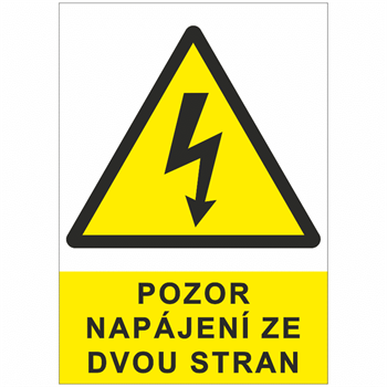 Nálepka "Pozor napájení ze dvou stran" A8