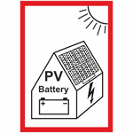 Nálepka "PV + baterie symbol na fotovoltaiku" A7