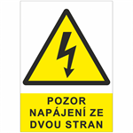 Nálepka &quot;Pozor napájanie z dvoch strán&quot; A8
