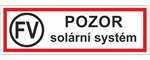 Nálepka &quot;Pozor solárny systém&quot; 15x5cm
