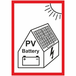Nálepka &quot;PV + batéria symbol na fotovoltaiku&quot; A7

