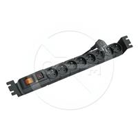 Napájacia lišta do racku ACAR-S8-FA 19&quot; panel 1U, 8 zásuviek, vypínač, 3m
