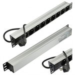 Napájacia lišta do racku NEKU 22.5002 19&quot; panel 1U, 9 zásuviek, 1,8m
