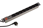 Napájacia lišta do racku PDU-F10G08S/SURGE 1U do 19&quot; panel, 8 zásuviek, 2m
