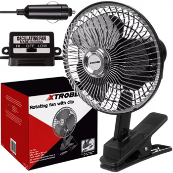 Otočný ventilátor s klipem Xtrobb 23194 do auta, 12V, 1,2m