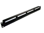 Patch panel 24 portů UTP5e 1U 19" bez police