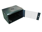 RACK 19" nástenný ZETA 6U 600x450 RAL9004, dvere sklo, čierna

