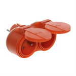 Rozbočovacia zásuvka vonkajšia 2x2P+Z, 16A 250V Plastrol R-2710P, IP44