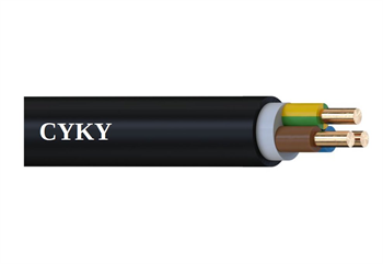 Silový instalační kabel pro pevné uložení CYKY-J 3x1,5, balení 10m