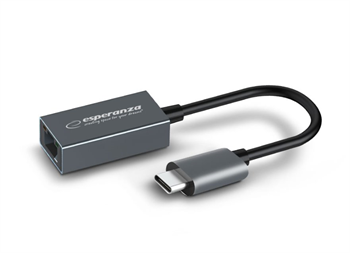 Síťová karta Esperanza ENA102, adapter ethernet RJ45 na USB-C, gigabit