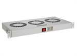 Solarix Chladící jednotka 19" 1U 2 ventilátory s BM termostatem GR do 19" lišt VJ19-2-T-G