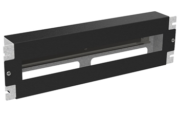 Solarix Instalační panel 3U s DIN lištou do 19" rozvaděče, BK RAL 9005, RAIL-3U-