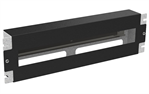 Solarix Inštalačný panel 3U s DIN lištou do 19" rozvádzača, BK RAL 9005, RAIL-3U-DIN-BK