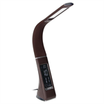Stolová lampa s budíkom VIRONE DOLOMIT DL-12/BR, 5W, 400lm, 4000K, hnedá
