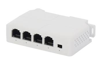 Switch PoE a Extender PULSAR 1xPoE IN 3xPoE OUT, na DIN lištu