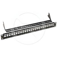 Univerzálny modulárny neosadený patch panel Solarix 24 portov čierny 1U SX24M-0-STP-BK-UNI