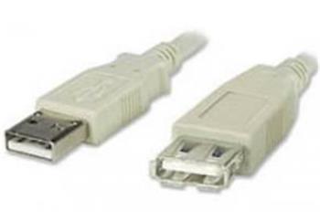 USB Kabel USB 2.0 AM-AF 1m šedý