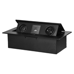 Výklopný blok zapustený ORNO OR-GM-9034/B, 2x 230V, 1x USB-A, 1x USB-C, čierna
