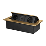 Výklopný blok zapustený ORNO OR-GM-9034/C, 2x 230V, 2x USB (A+C type; 3.6A), farba zlatá
