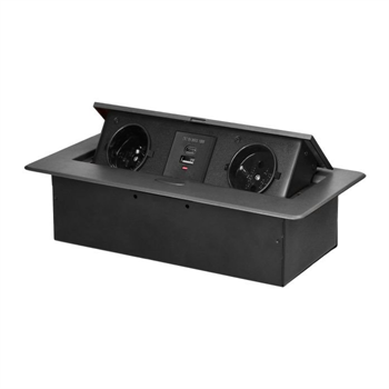 Výklopný blok zapuštěný ORNO OR-GM-9034/GR, 2x 230V, 2x USB (A+C type; 3.6A), ba