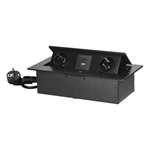 Výklopný blok zapustený ORNO OR-GM-9035/B, 2x 230V, 2x USB (A+C type; 3.6A), farba čierna 
