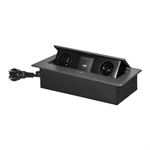 Výklopný blok zapustený ORNO OR-GM-9035/GR, 2x 230V, 2x USB (A+C type; 3.6A), farba grafit

