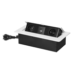 Výklopný blok zapustený ORNO OR-GM-9035/W, 2x 230V, 2x USB (A+C type; 3.6A), farba biela 
