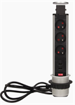 Výsuvná lišta ORNO OR-AE-1349, 3 zásuvky + 2 USB, 1,8m, pr.6cm