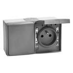 Zásuvka 2x 2P+E Orno AQUATIC PRE IP54 OR-OE-7406-GR sivá